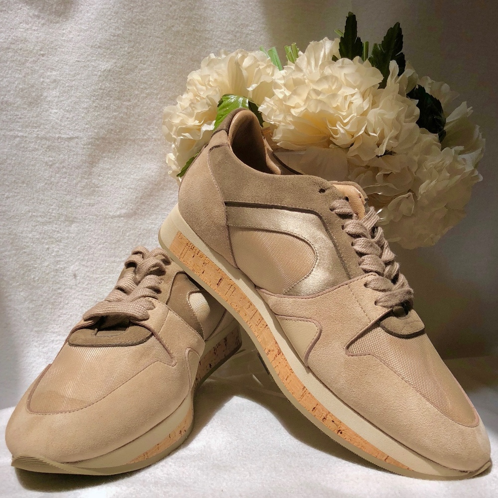 Burberry Field Platform Cork Tennis Shoes